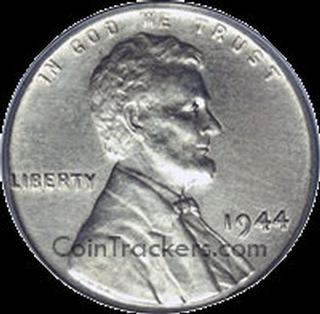 La moneda Steel Wheat Penny de 1944.  / Foto por: Cointracker.com